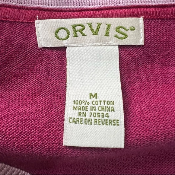 ORVIS Cardigan Knit Button Sweater Top Purple Career Casual Business Colorblock - Picture 7 of 8